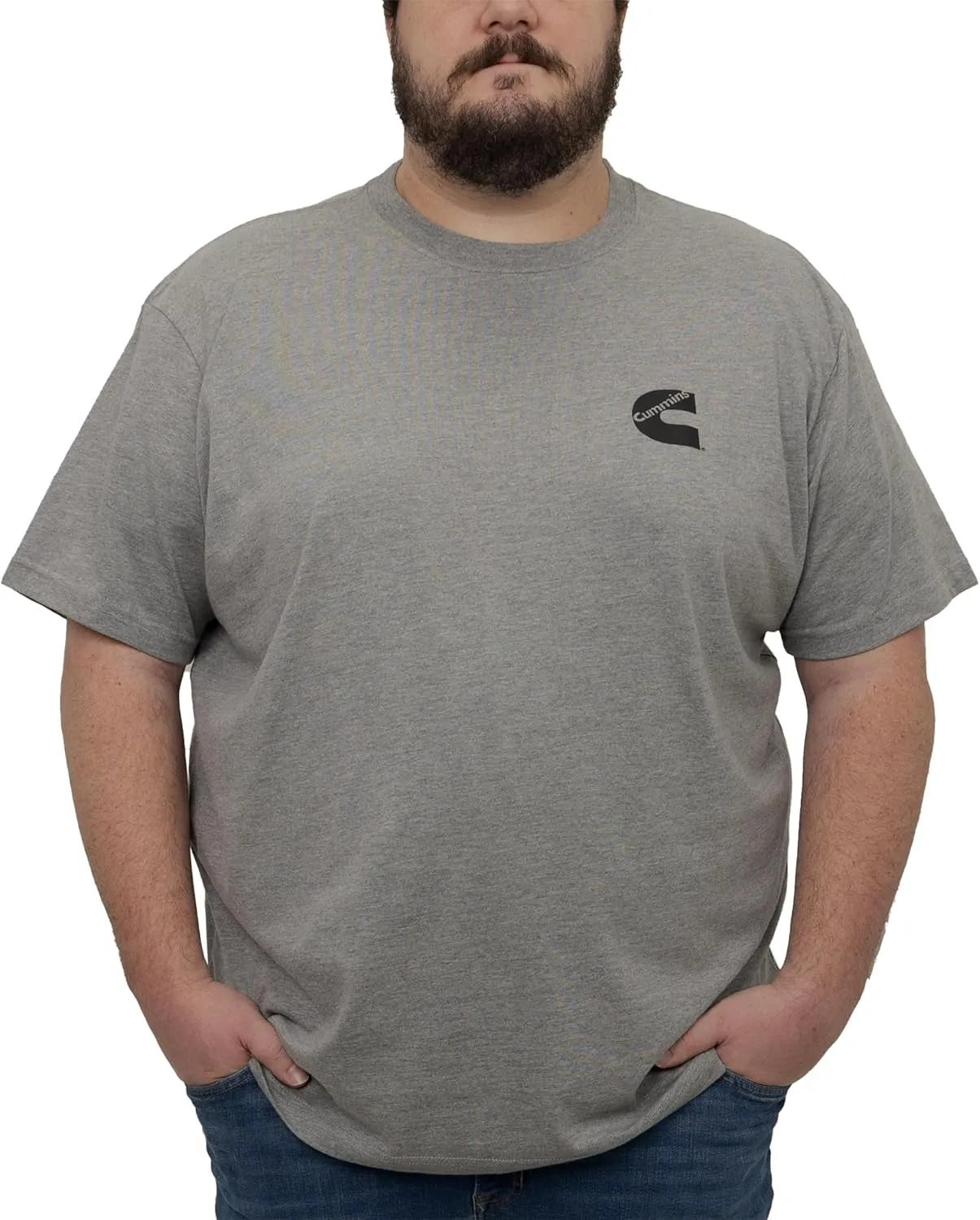 Cummins Gray Cotton Blend Short Sleeve Tagless T-Shirt