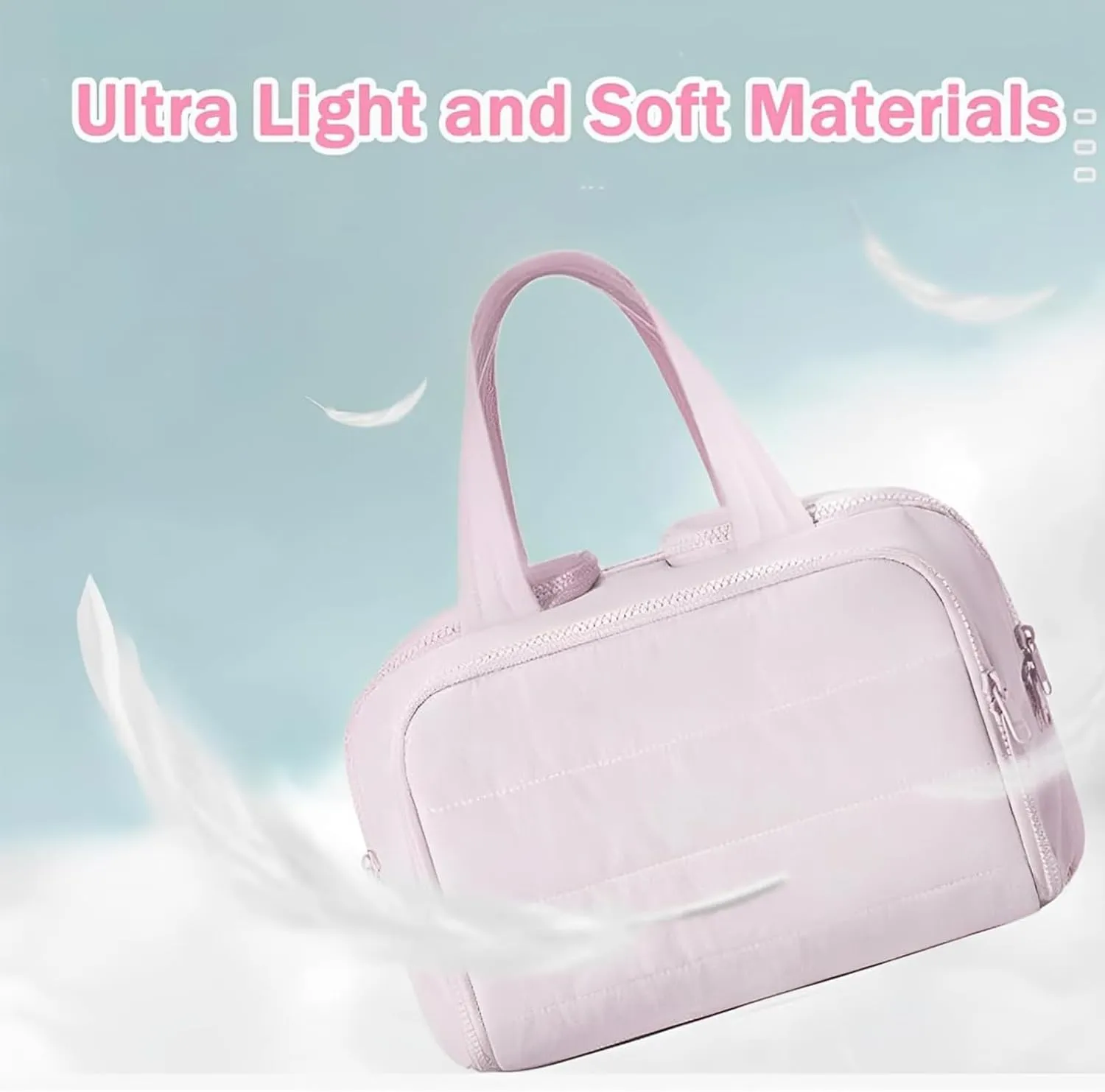 Cureaway Travel Cosmetic Bag for Women,Curetoaway Cuteaway Large Capacity Wide-Open Travel Cosmetic Bag,4-in-1 Puffy Multi-functional Toiletry for Women with Divider and Handle (purple)