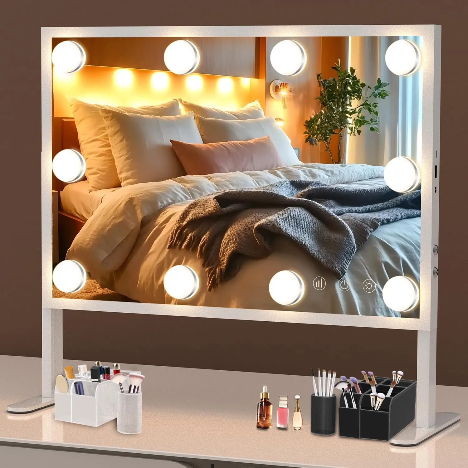 Curling Iron and Makeup Mirror with Lights