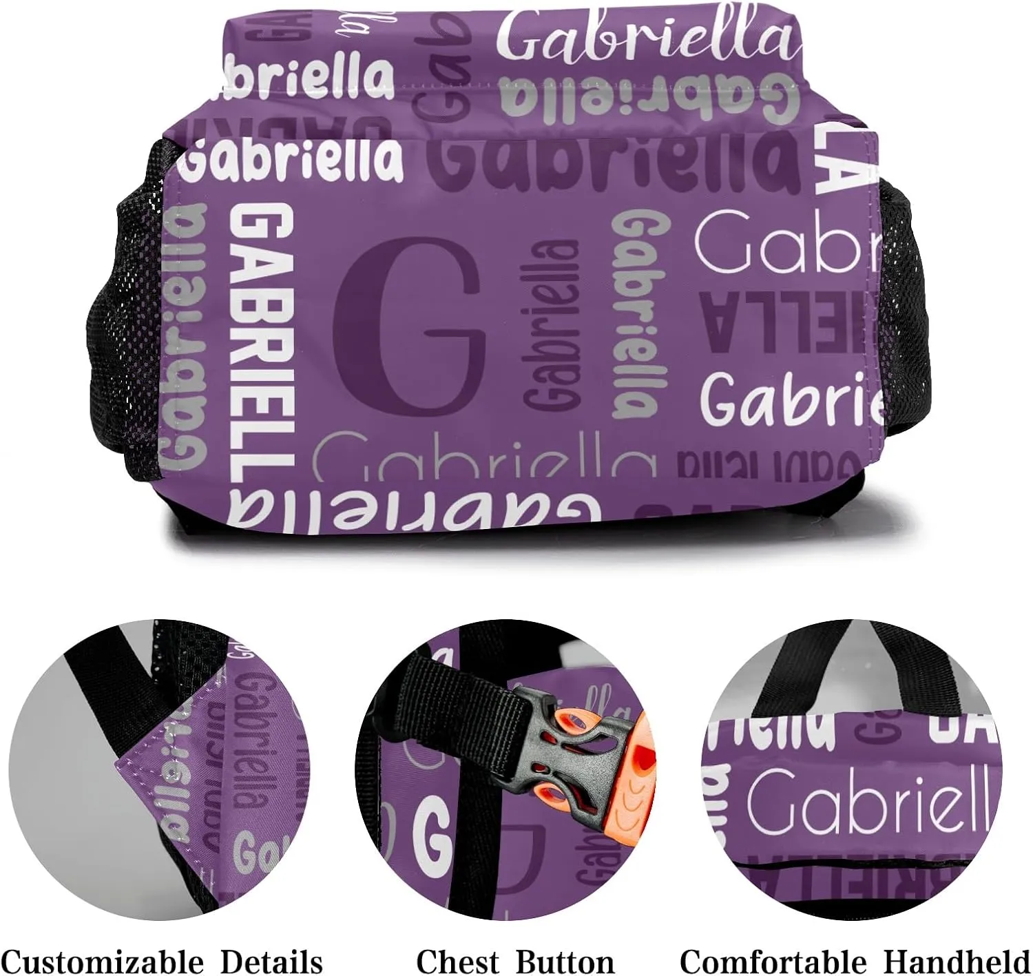 Custom Backpack Personalized Bookbag with Name for Elementary Girls Boys, Waterproof Customize School Book Bag, Unique Back Pack Customized Gift for Kids Back to School, 1 Pack