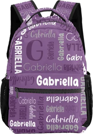 Custom Backpack Personalized Bookbag with Name for Elementary Girls Boys, Waterproof Customize School Book Bag, Unique Back Pack Customized Gift for Kids Back to School, 1 Pack