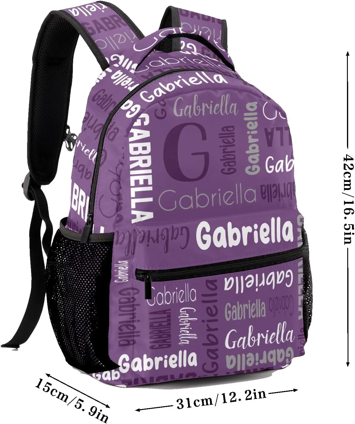 Custom Backpack Personalized Bookbag with Name for Elementary Girls Boys, Waterproof Customize School Book Bag, Unique Back Pack Customized Gift for Kids Back to School, 1 Pack