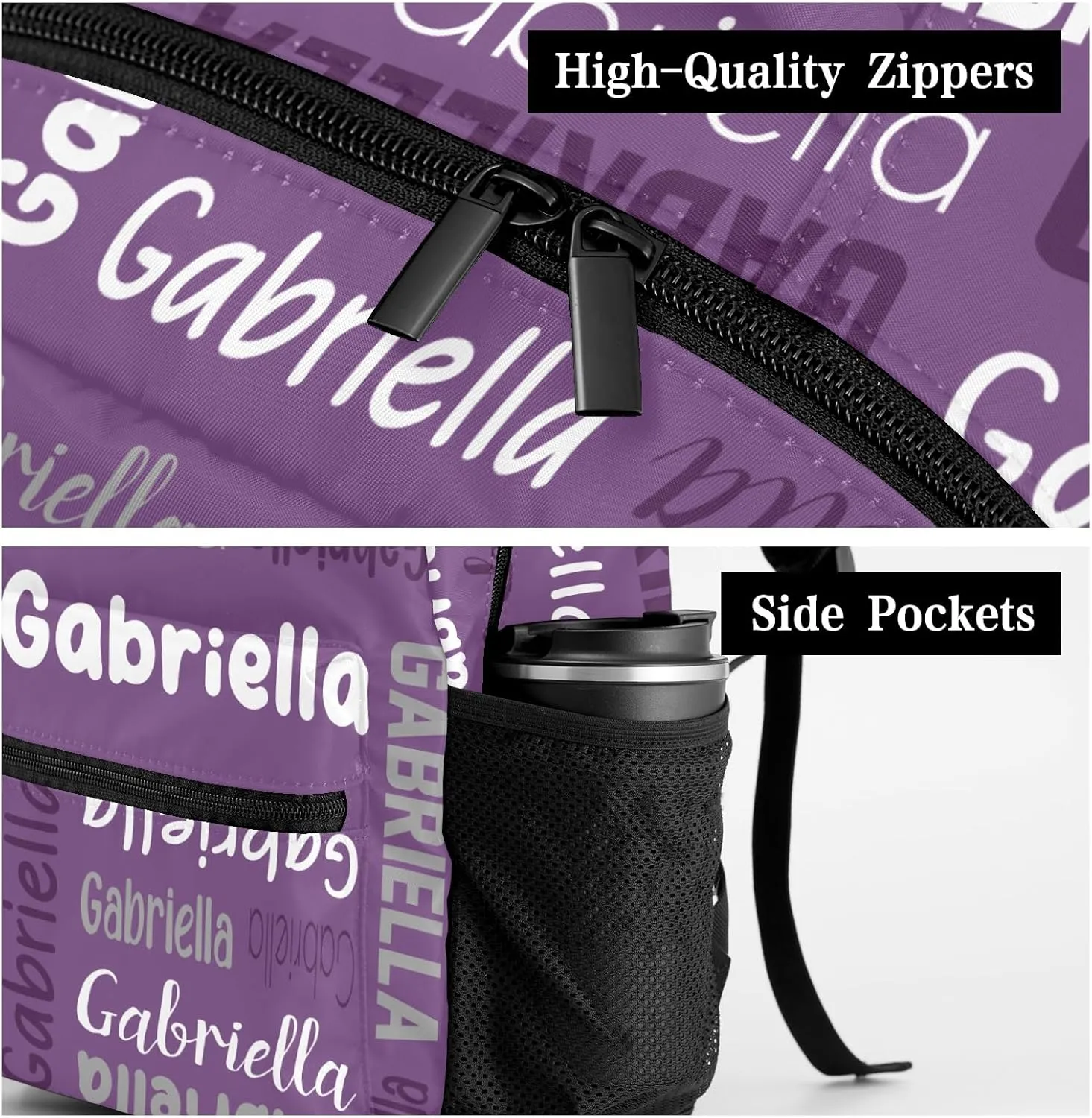 Custom Backpack Personalized Bookbag with Name for Elementary Girls Boys, Waterproof Customize School Book Bag, Unique Back Pack Customized Gift for Kids Back to School, 1 Pack