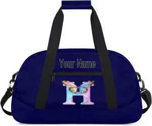 Custom Butterfly Letters Dance Duffle Bag Personalized Foldable Sports Cheer Travel Duffle Bag