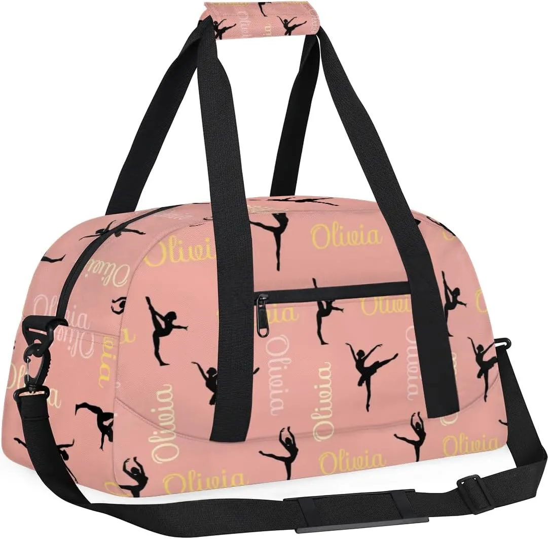 Custom Dance Bag for Girls, Overnight Duffel Bags Cheerleader for Kids Personalized Sport Gym Bag, Gymnastics Duffel Bag with Names - Dance