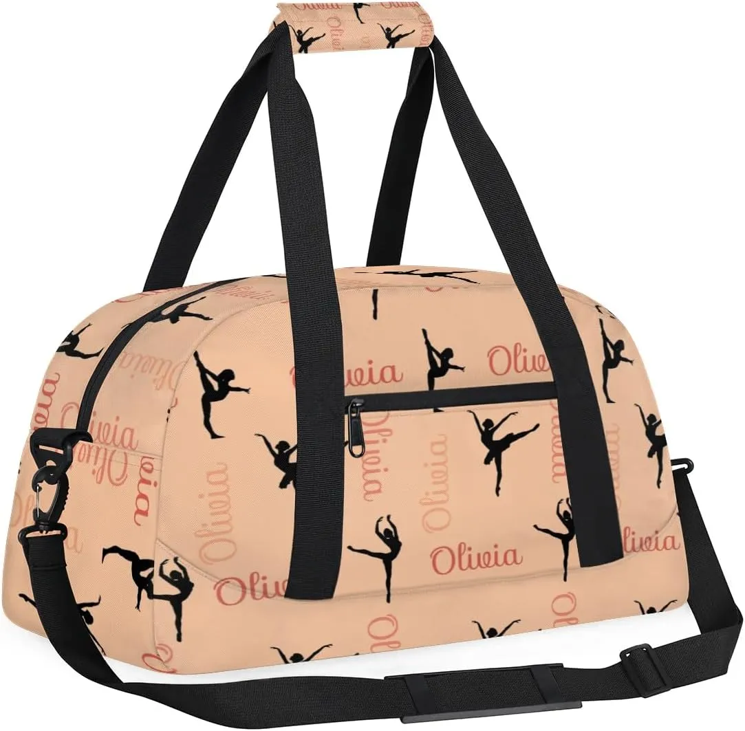 Custom Dance Bag for Girls, Overnight Duffel Bags Cheerleader for Kids Personalized Sport Gym Bag, Gymnastics Duffel Bag with Names - Dance