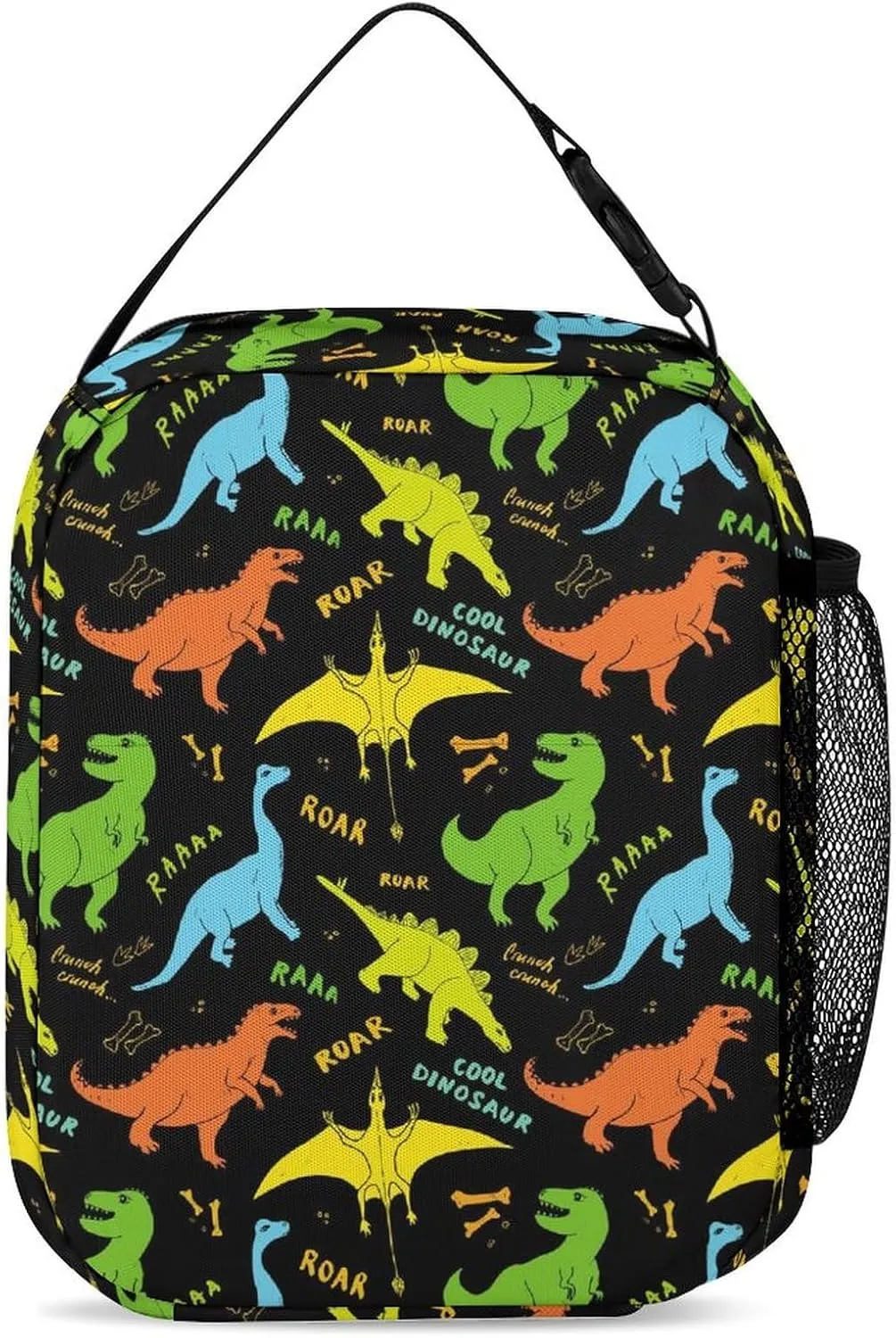 Custom Dinosaur Backpack with Lunch Box & Pencil Case, 16 Inch Cute Jurassic Dinosaurs Themed Bookbag, Adjustable Lightweight Large Capacity, Colorful Daily Casual Backpacks Set with Lunch Bag