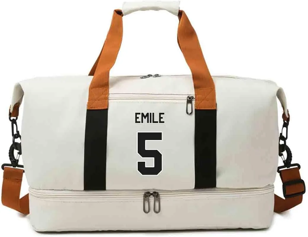 custom duffle gym bag for women travel deodorizer personalized gift print photo/TEXT/logo (Pink)