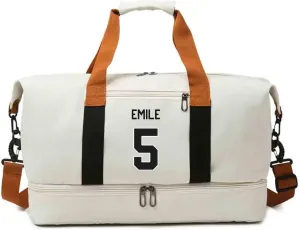 custom duffle gym bag for women travel deodorizer personalized gift print photo/TEXT/logo (Pink)