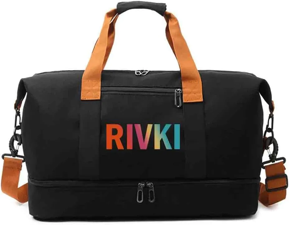 custom duffle gym bag for women travel deodorizer personalized gift print photo/TEXT/logo (Pink)