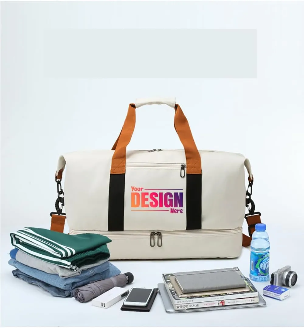 custom duffle gym bag for women travel deodorizer personalized gift print photo/TEXT/logo (Pink)