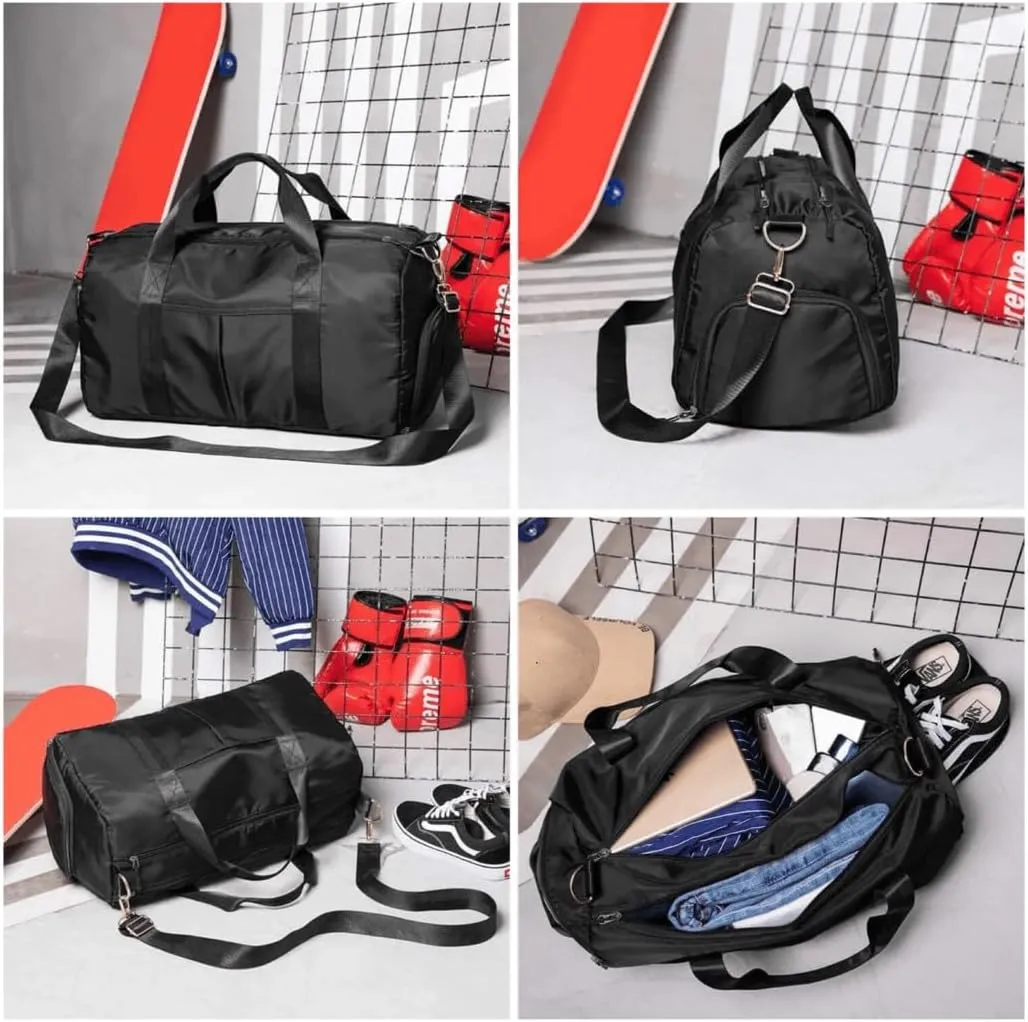 Custom Gym Bag - Durable & Stylish Personalized Duffle for Men & Women (Black with Text And Logo)