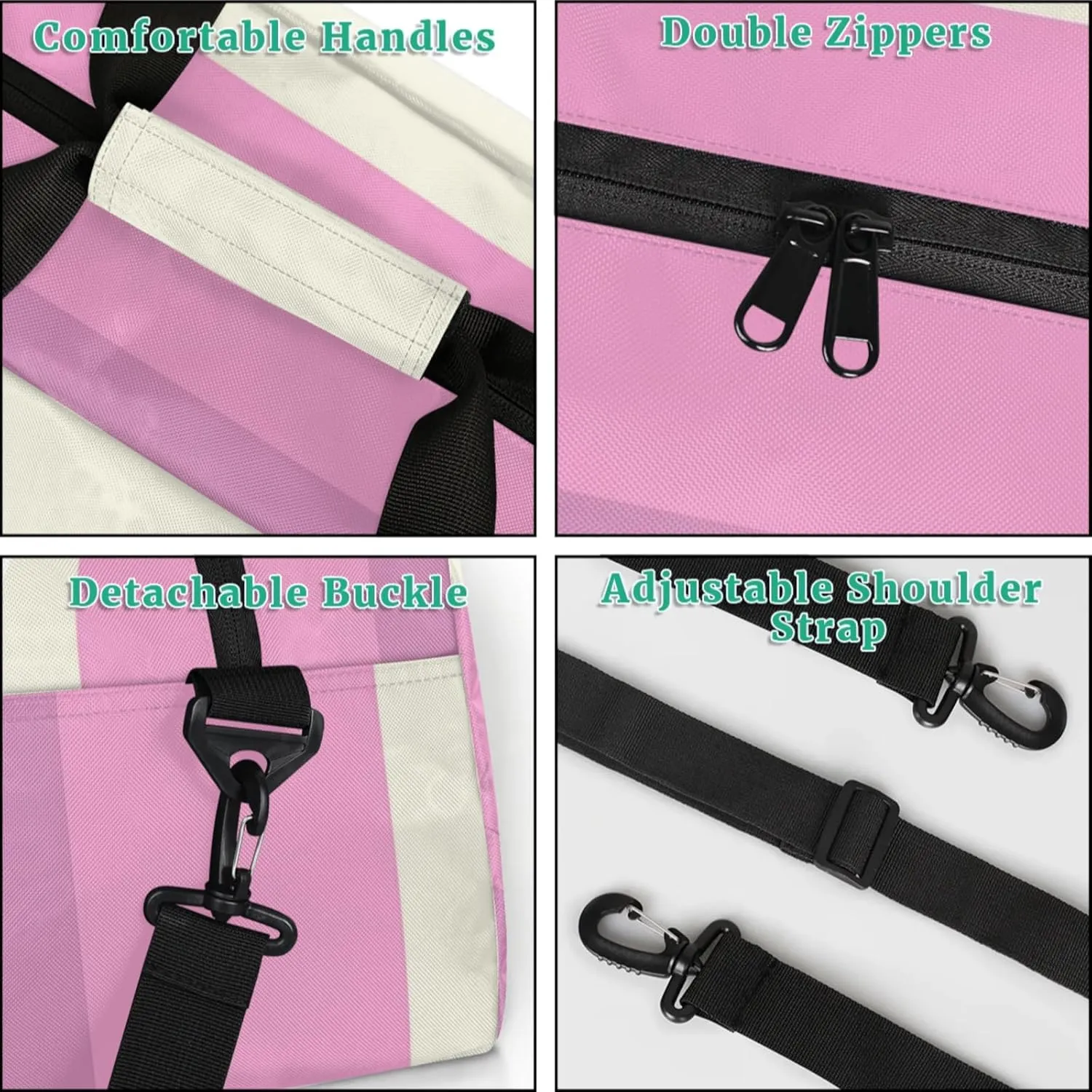 Custom Gym Dance Bag, Personalized Sports Bag for Teens Gym Silhouette Love Heart Beige Pink Waterproof Weekender Carry Practice Travel Bag