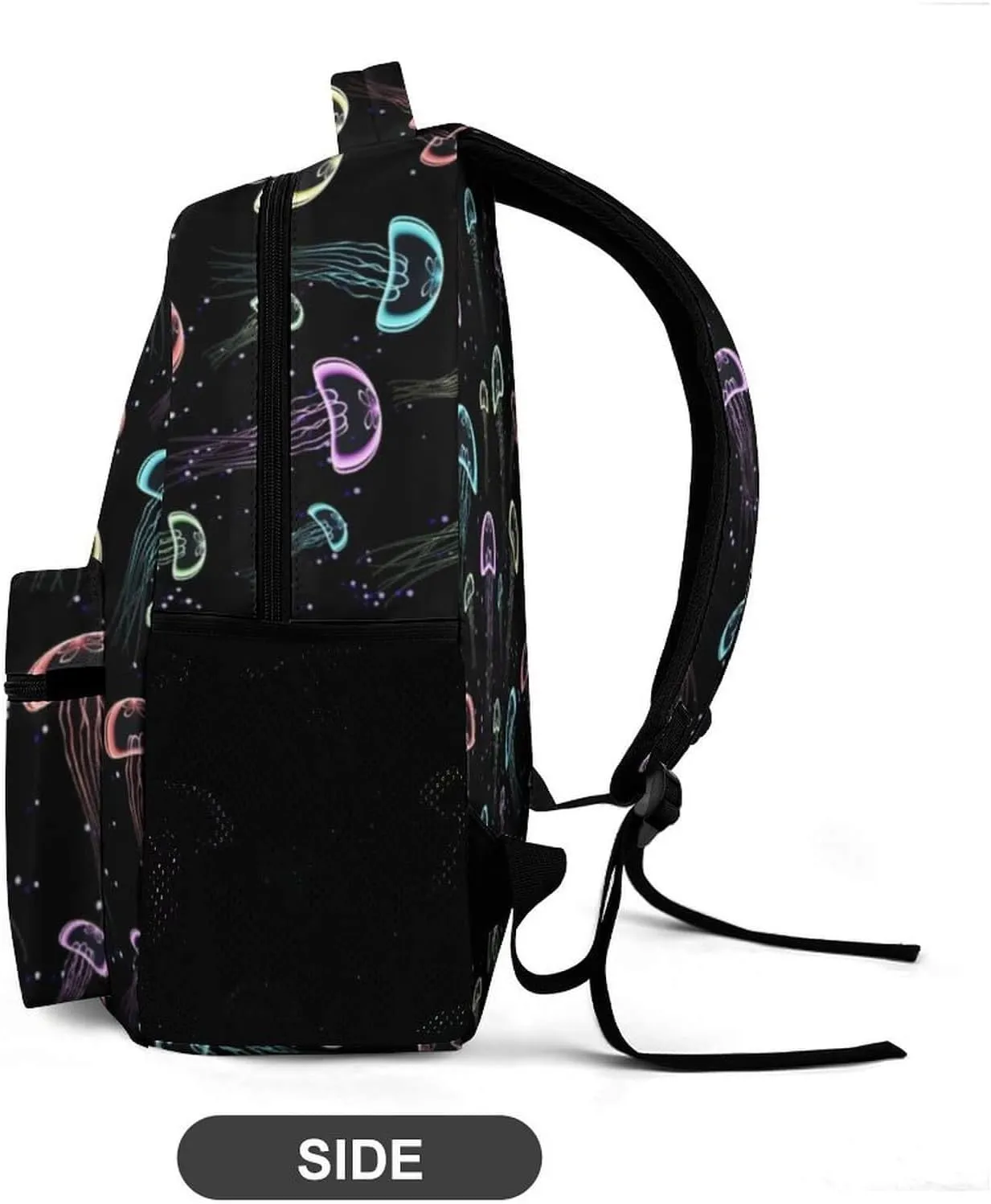 Custom Jellyfish Backpack for Kids Girls Boys School, 16 Inches Cute Jellyfishes Theme Bookbag, Adjustable, Lightweight, Large Capacity, Colorful Daily Casual Backpacks