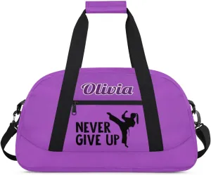Custom Karate Sports Gym Bag for Girls Boys, Overnight Duffel Bags Cheerleader for Kids Personalized Dance Bag, Gymnastics Duffel Bag - Taekwondo