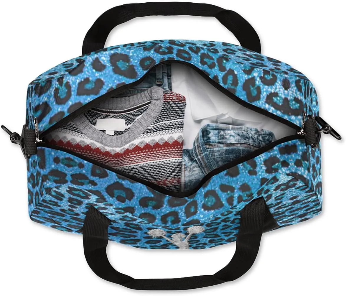 Custom Kids Duffel Overnight Bag Personalized Dance Bag Travel Duffel Bag for Girls Boys Customized Kids Gifts- Blue Cheap Cheer Cheerleading