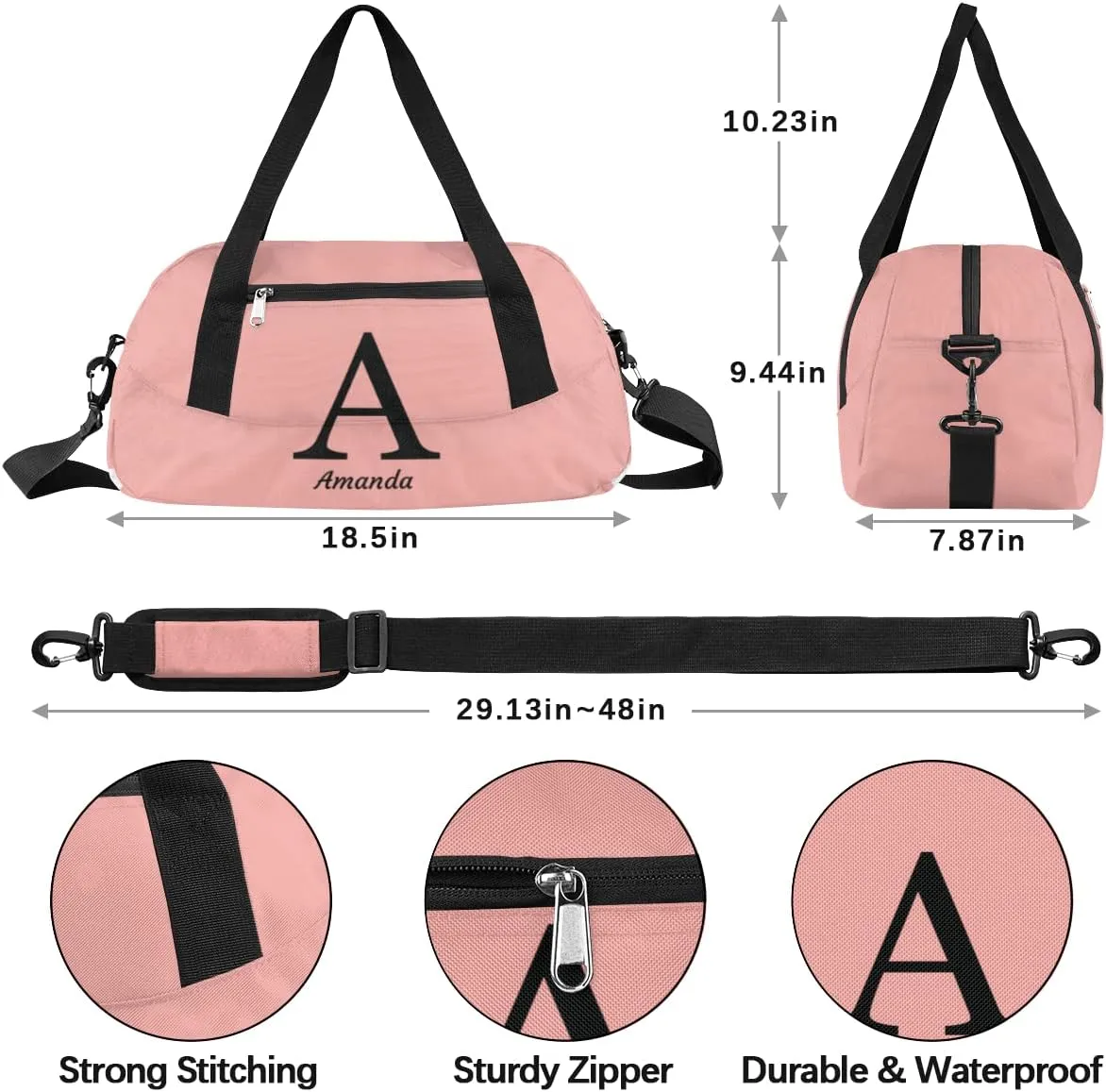 Custom Kids Duffel Overnight Bag Personalized Your Name or Text Kids Duffel Bag for Girls Boys Customized Kids Gifts
