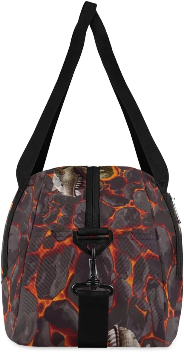 Custom Kids Duffel Overnight Bag Scary Dinosaur Personalized Kids Duffel Bag for Girls Boys Customized Kids Gifts - 3D Dinosaur Magma