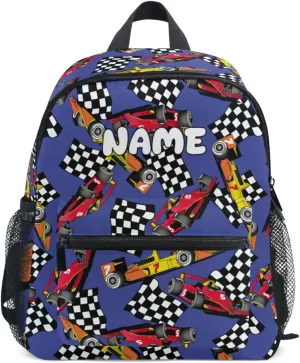Custom Kids Toddler Backpack, Red Car Backpack for Boys Girls, Preschool School Children Schoolbag Nursery Junior Primary Student Travel Bag