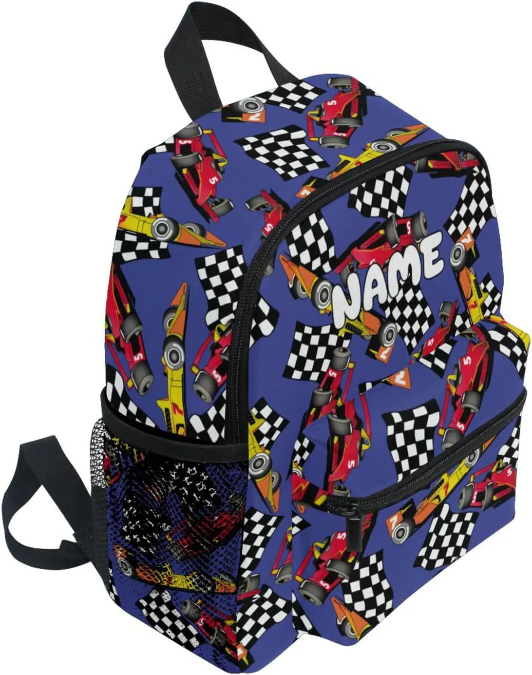 Custom Kids Toddler Backpack, Red Car Backpack for Boys Girls, Preschool School Children Schoolbag Nursery Junior Primary Student Travel Bag