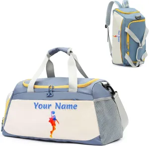 Custom Large Capacity Sports Duffel Bag, Personalized Gym Bag for Men, Weekend Overnight Carry On Bag - With Shoes Compartment and Wet Dry Pocket - Adjustable Strap - Tote Bag/Backpack Dual-purpose