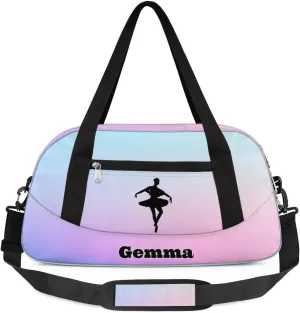 Custom Name Dance Bag for Girls Gym Sports Travel Bag Customized Overnight Weekender Carry on Duffel Bag