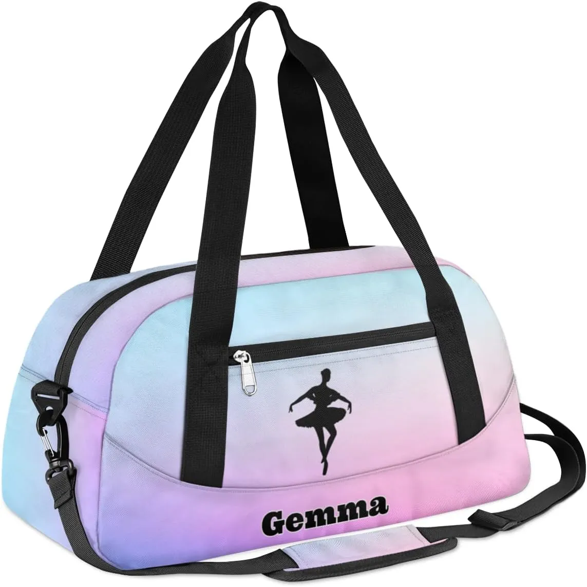 Custom Name Dance Bag for Girls Gym Sports Travel Bag Customized Overnight Weekender Carry on Duffel Bag