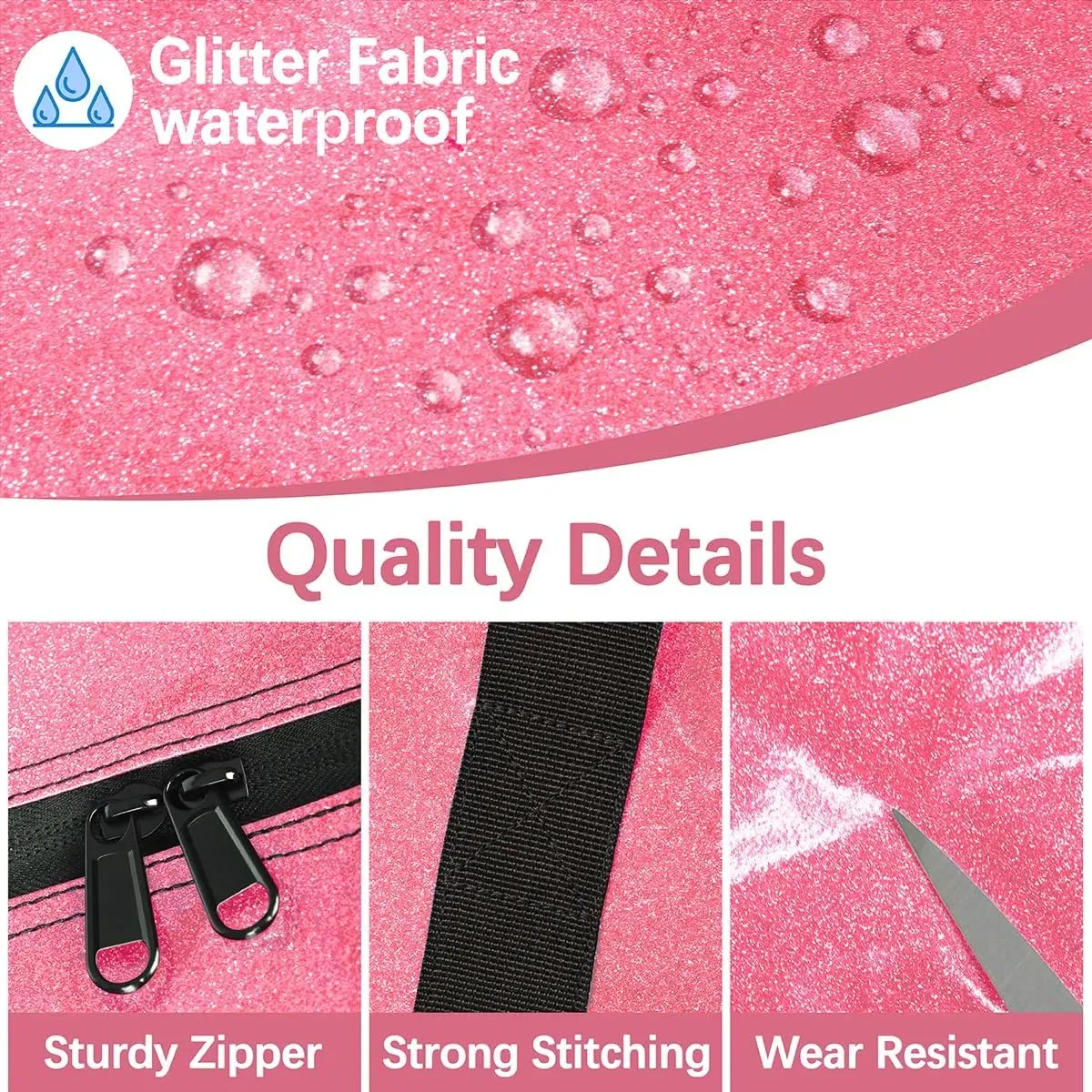 Custom Name Gym Bags for Girls, Pink PU Leather Glittering Overnight Duffel Bags Dancing Cheerleaders Personalized Sport Gym Bag Travel Practice Gymnastics Duffel Bag