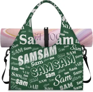 Custom Yoga Mat Bag for Women Personalized Name Dance Duffle Weekender Overnight Bag