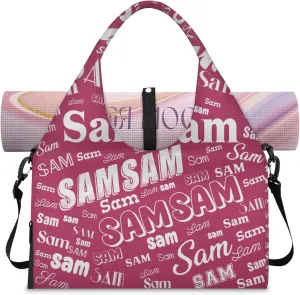 Custom Yoga Mat Bag for Women Personalized Name Dance Duffle Weekender Overnight Bag