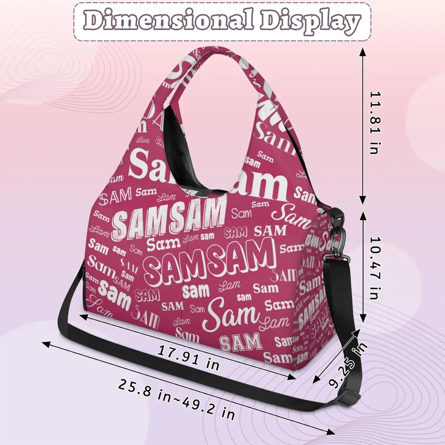 Custom Yoga Mat Bag for Women Personalized Name Dance Duffle Weekender Overnight Bag