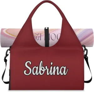 Custom Yoga Mat Gym Bag Tote Bag for Women Travel Workout Personalized Name Pilates Duffle Bag