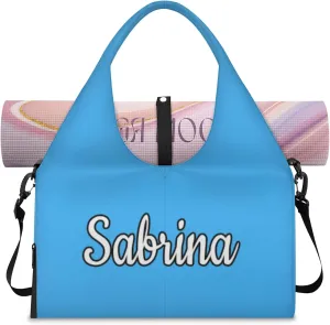 Custom Yoga Mat Gym Bag Tote Bag for Women Travel Workout Personalized Name Pilates Duffle Bag