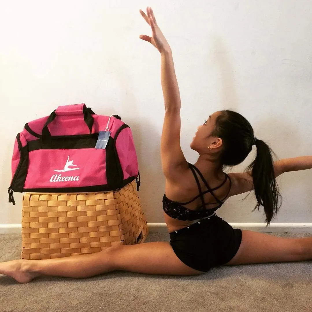 Customized Girl Dance Duffle Bag - Personalized 33.5L Duffel for Dance Essentials, Black, Adjustable Strap, Custom Name