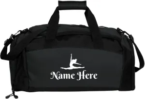 Customized Girl Dance Duffle Bag - Personalized 33.5L Duffel for Dance Essentials, Black, Adjustable Strap, Custom Name