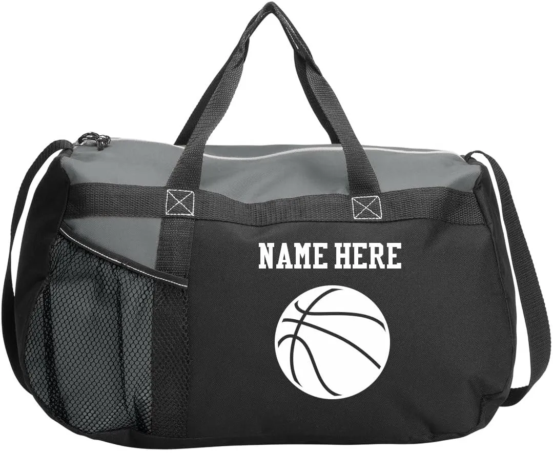 Customized Girl Personalized Basketball Bag, Custom Basketball Duffle Bags - Add Your Name To This Basketball Duffle Bag Custom Basketball Bag - Score Big With Personalized Duffle Bag, Grey