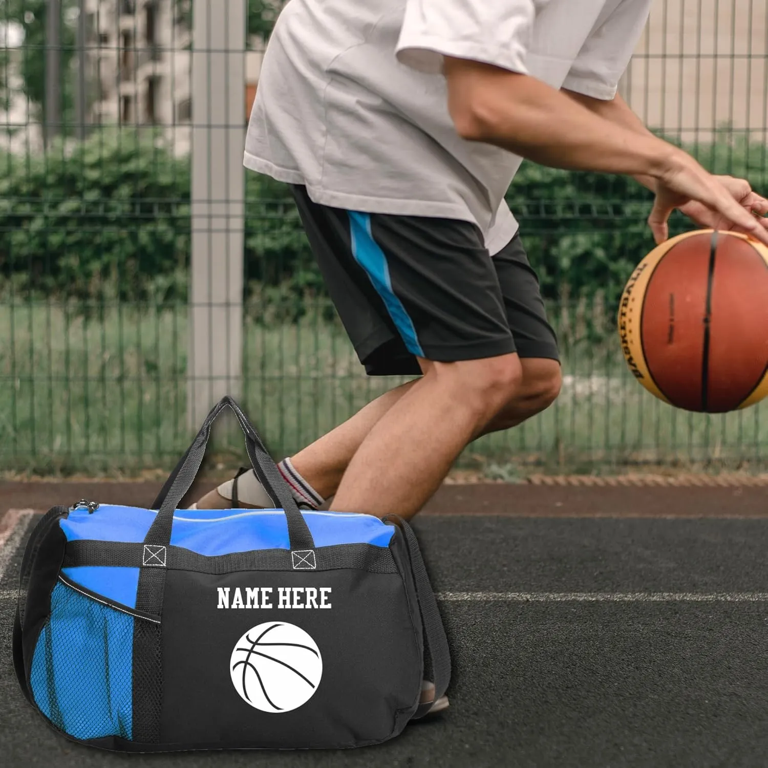 Customized Girl Personalized Basketball Bag, Custom Basketball Duffle Bags - Add Your Name To This Basketball Duffle Bag Custom Basketball Bag - Score Big With Personalized Duffle Bag, Grey