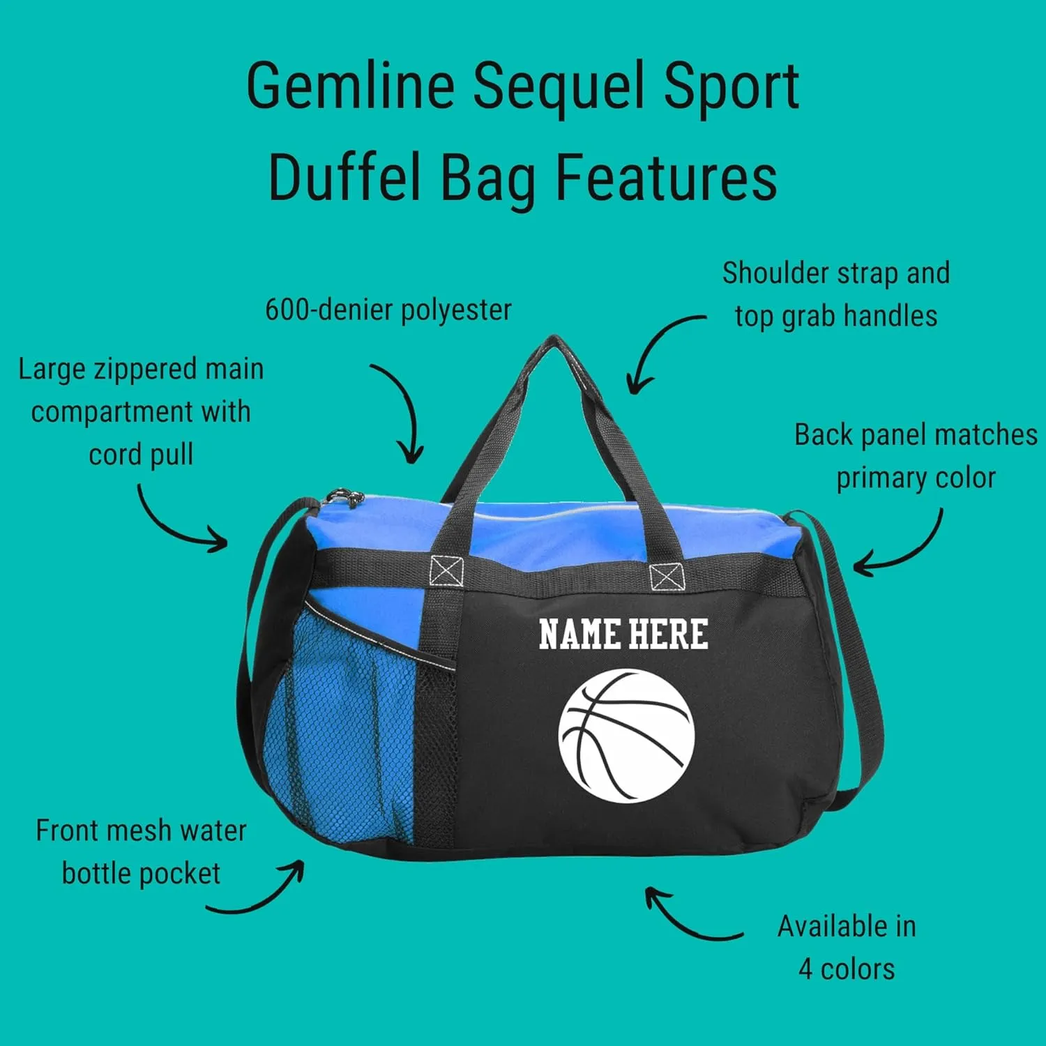 Customized Girl Personalized Basketball Bag, Custom Basketball Duffle Bags - Add Your Name To This Basketball Duffle Bag Custom Basketball Bag - Score Big With Personalized Duffle Bag, Grey