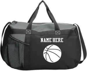 Customized Girl Personalized Basketball Bag, Custom Basketball Duffle Bags - Add Your Name To This Basketball Duffle Bag Custom Basketball Bag - Score Big With Personalized Duffle Bag, Grey
