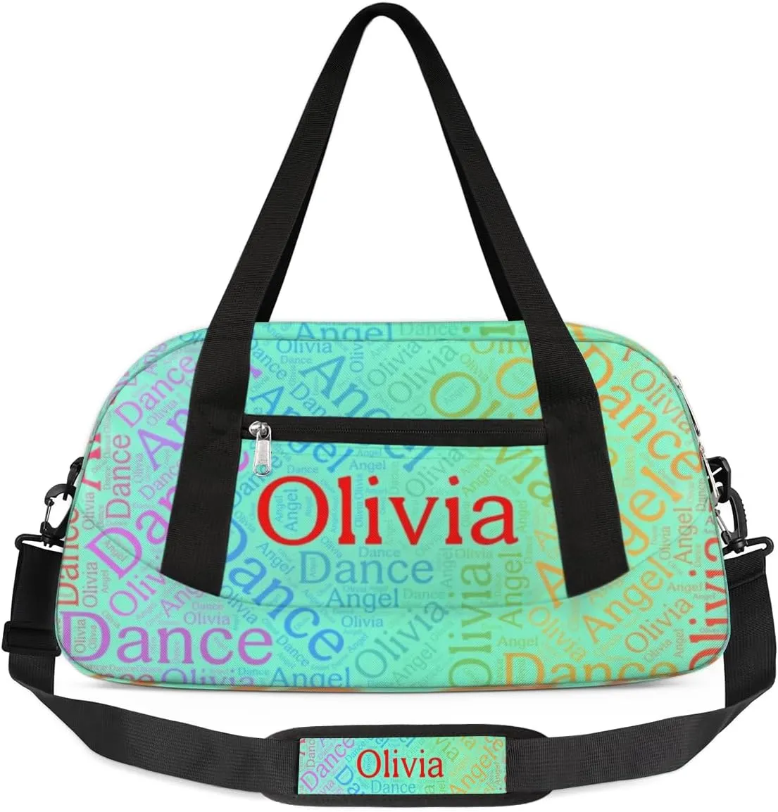 Customized Name 07 Kids Duffel Overnight Bag Girls, Personalized Teens Dance Bag Overnight Weekender Duffel Bags for Girls Travel School Practice