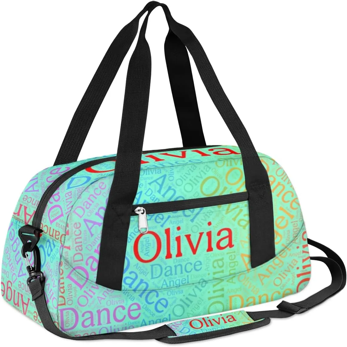 Customized Name 07 Kids Duffel Overnight Bag Girls, Personalized Teens Dance Bag Overnight Weekender Duffel Bags for Girls Travel School Practice
