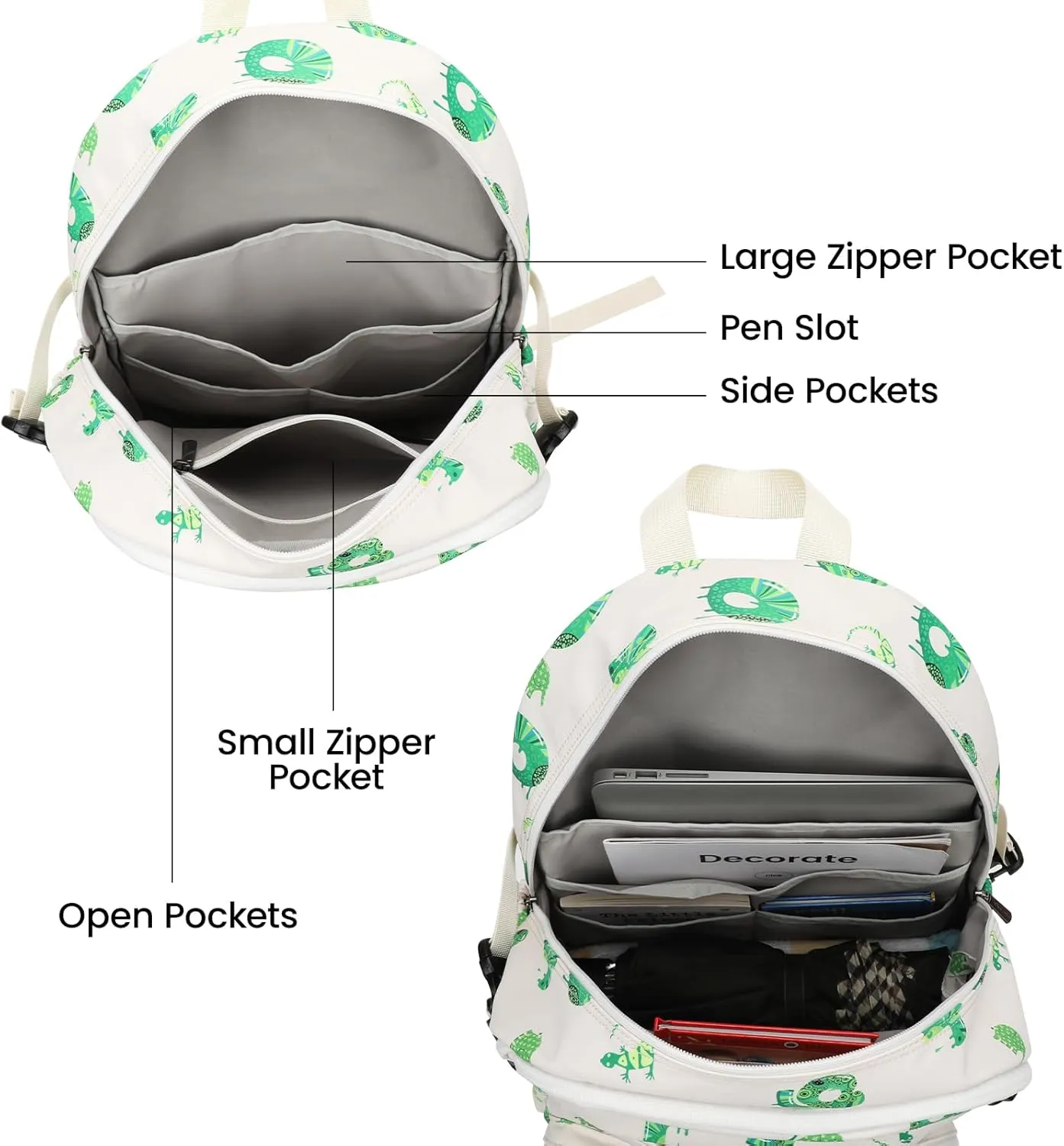 Cute Animal Laptop Backpack with USB charging port for 15.6 inch-16 inch laptop College Outdoor Travel Backpack