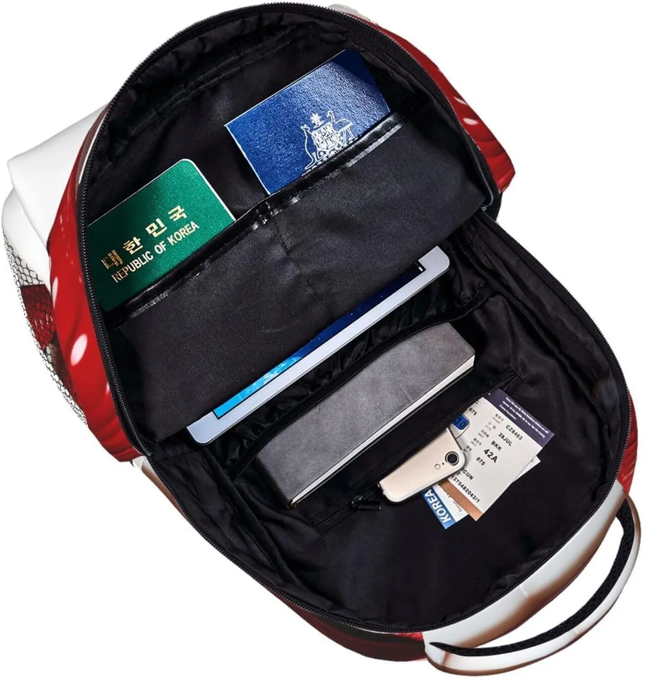 Cute Graphic Red Lips Backpack Lightweight Laptop Backpack Travel Rucksack for Men Women Canvas Daypack