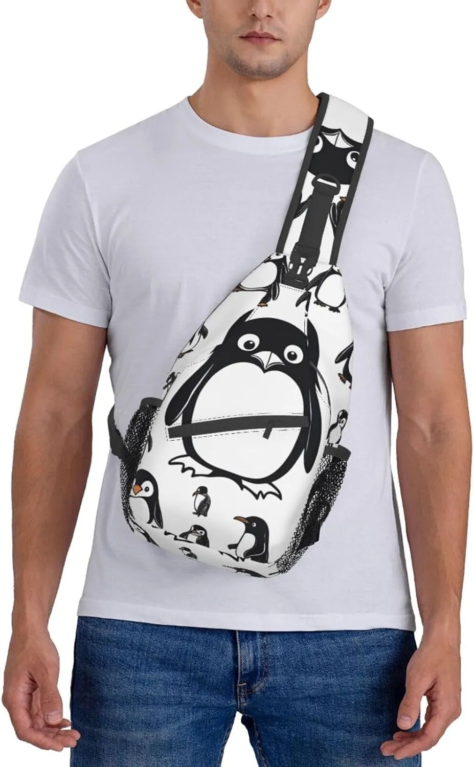 Cute Rabbits Shoulder Bag Crossbody Backpack Chest Bag Lightweight Sling Daypackstravel Hiking Cycling For Men Women