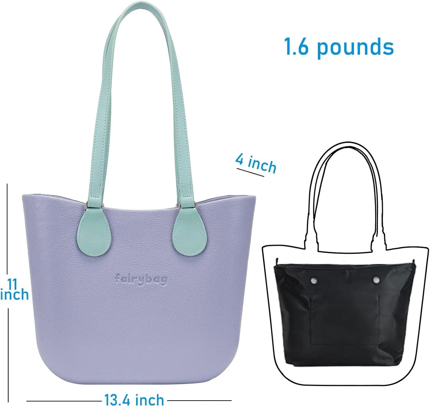 Cute Rubber Tote Bag for Women, Small EVA Foam Handbag with Zipper Organizer Insert for Work Beach Travel Pool