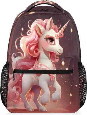 Cute Unicorn Backpacks for Boys Girls Kids Pink Kawaii Unicorn Lightweight 16 Inch School Backpack Laptop College Bookbag Travel Casual Daypack Hiking Camping Computer Rucksack Medium
