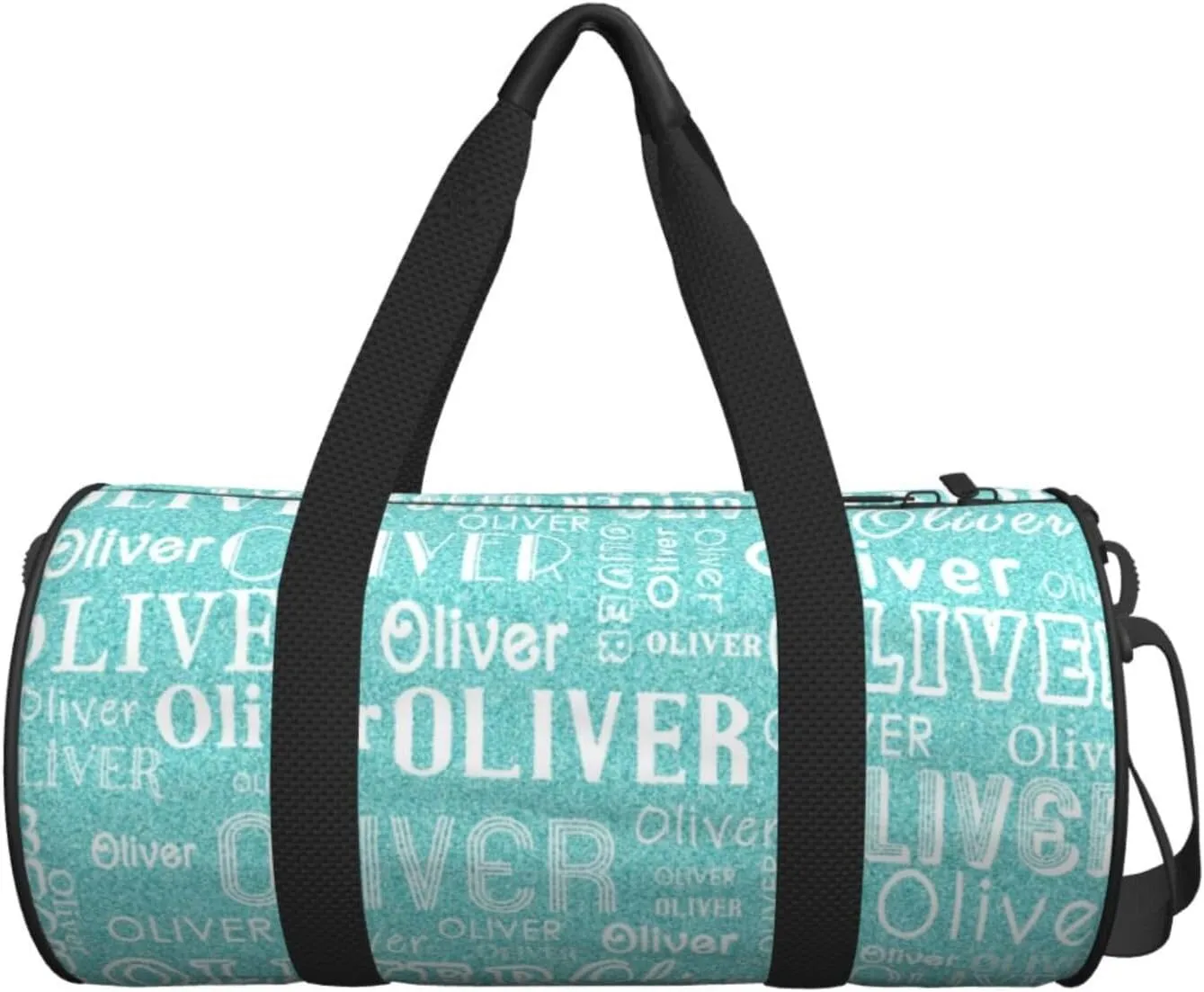 Cyan Gradient Personalized Duffle Bag for Women Men Custom Sports Gym Dance Bag with Name Customize Cheer Bags for Travel Yoga Ballet Cheerleader Overnight Weekender Handbag