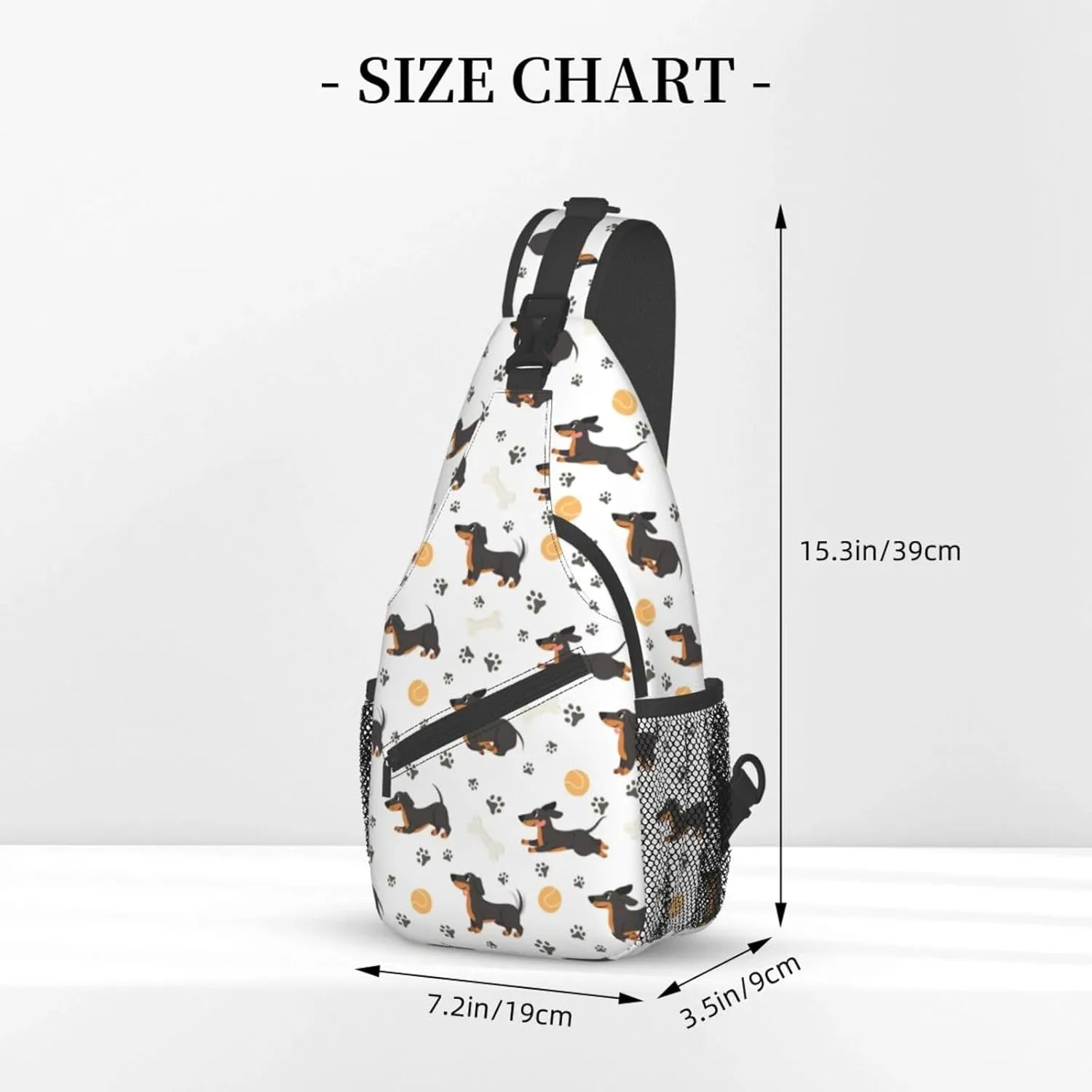 Dachshund Dog Small Sling Bag for Men Women Crossbody Backpack Hiking Travel Daypack Chest Shoulder Bag with Adjustable Strap