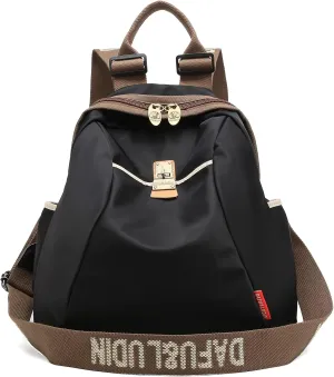 DAFU&LUDIN Backpack Purse for Women Business Travel Work Anti-theft Bag Lightweight Large Casual Daypack water repellent Shoulder Bag Black