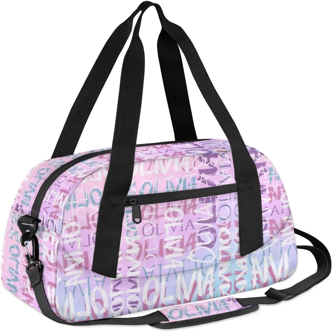 Dance Bag Custom Sport Bag Travel Duffel Bag Personalized Duffel Overnight Bag Cheer Bag Cheerleader Bag for Girls Boys Customized Gym Bag Kids Gifts - Pink Purple